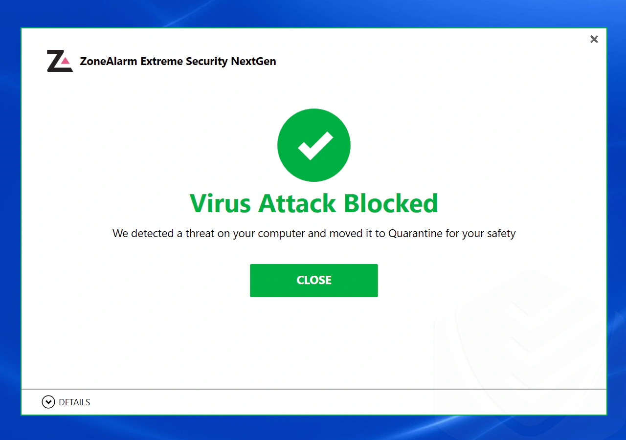 virus threat blocked