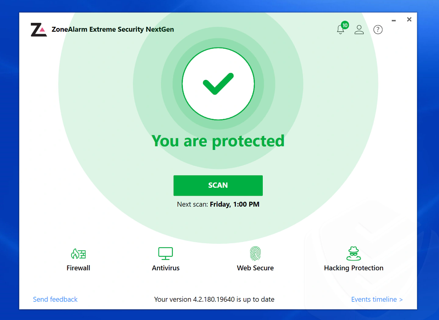 zonealarm user interface