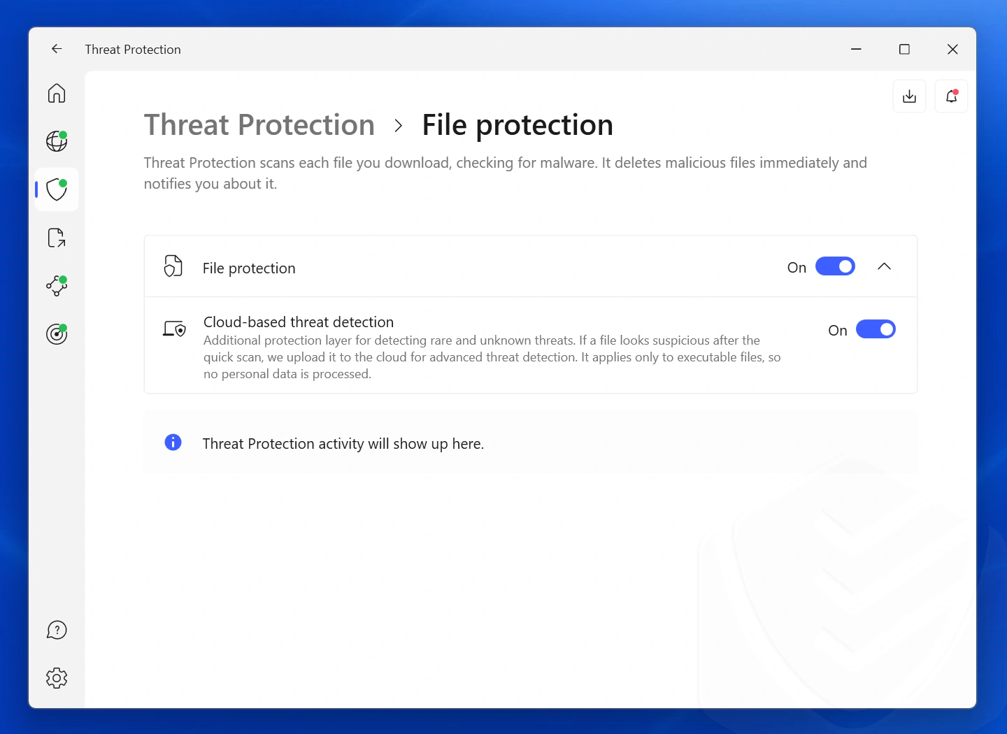 NordVPN file protection settings